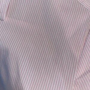 🌸 Rose/White Striped Blouse – Size 6 – Lightweight & Chic! 🌸